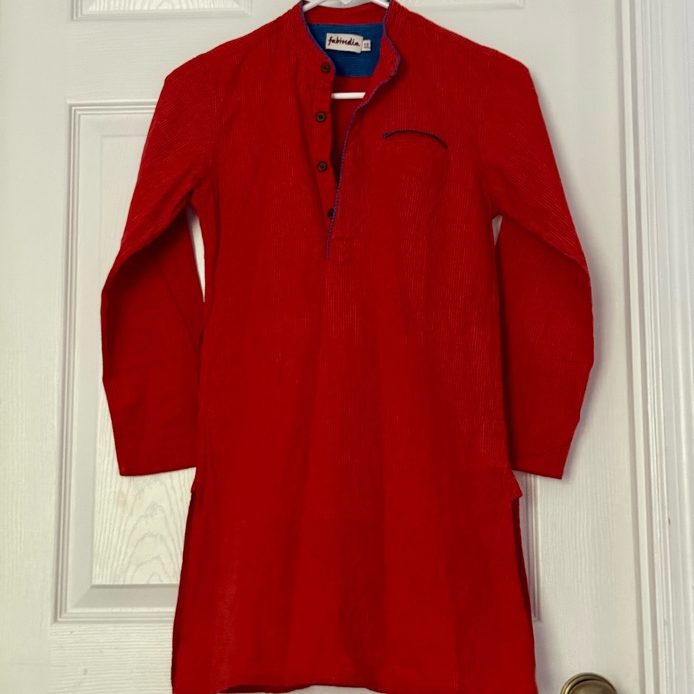 Fabindia Bright Red Kids Kurta